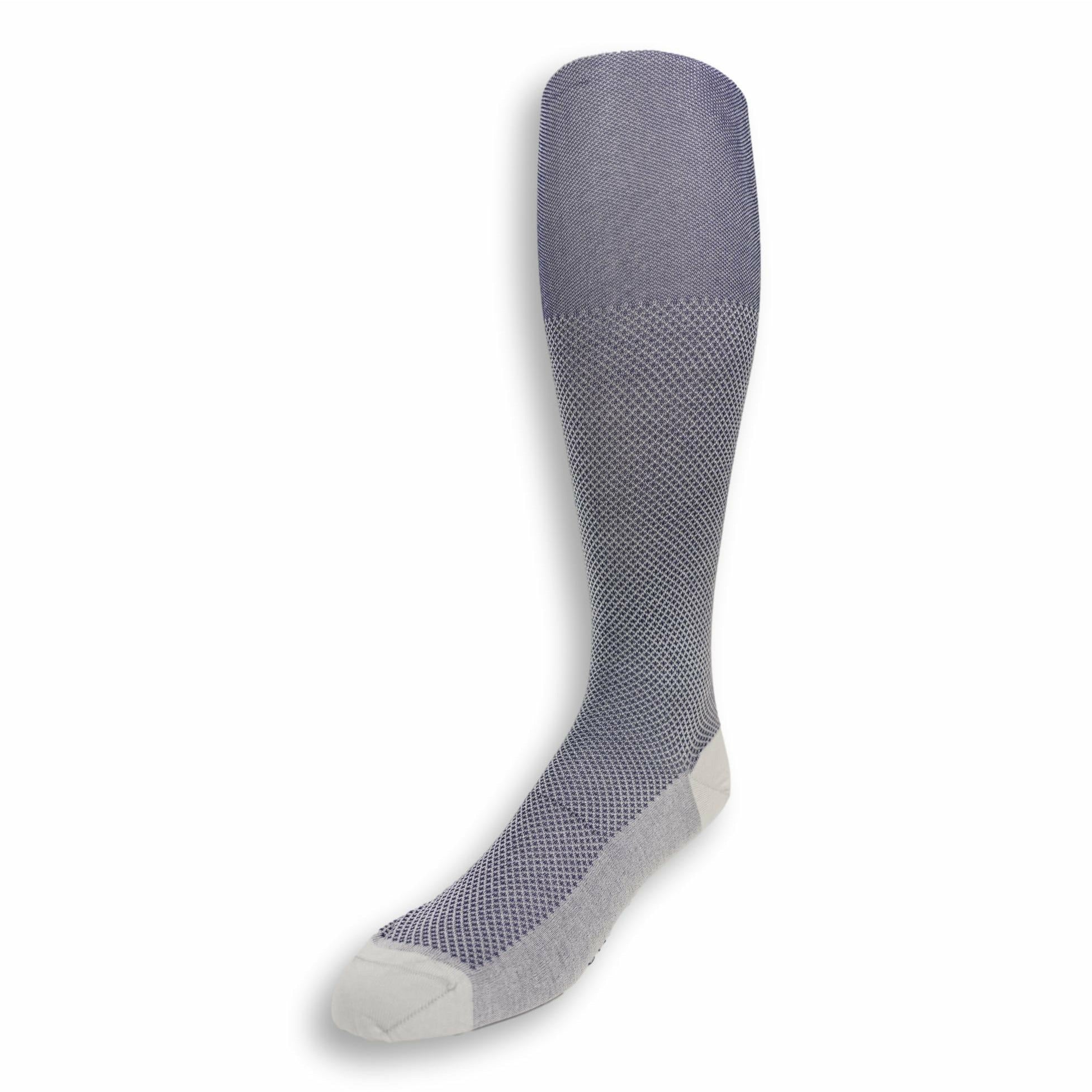 Pima Cotton Microargyle Over the Calf Dress Socks