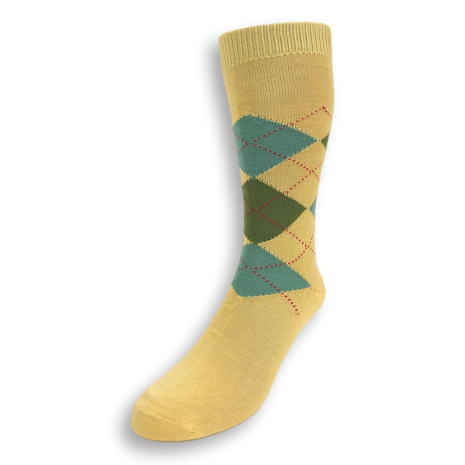 Mid-Calf Cotton Argyle Dress Sock