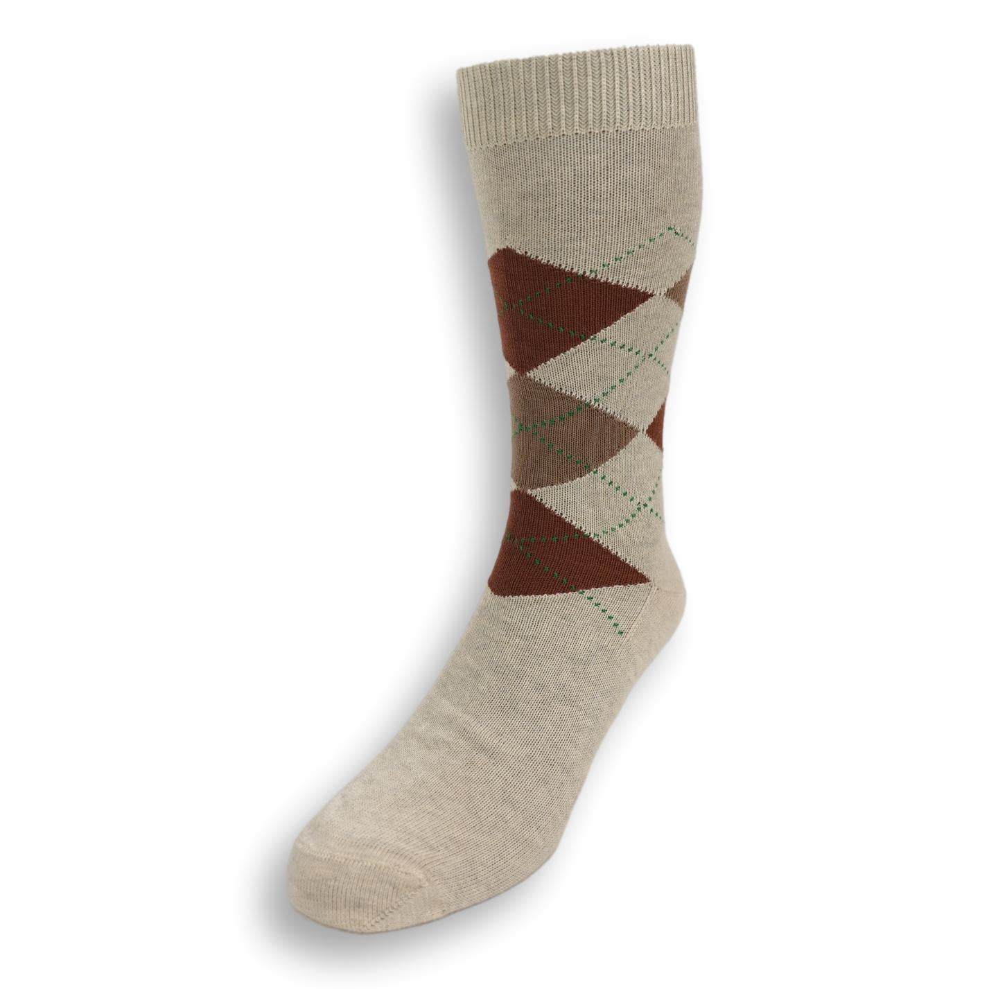 Mid-Calf Cotton Argyle Dress Sock