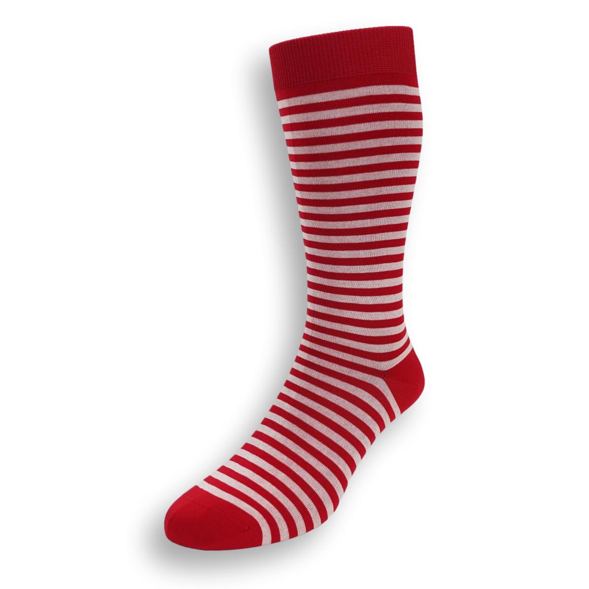 Mid-Calf Striped Cotton Dress Sock