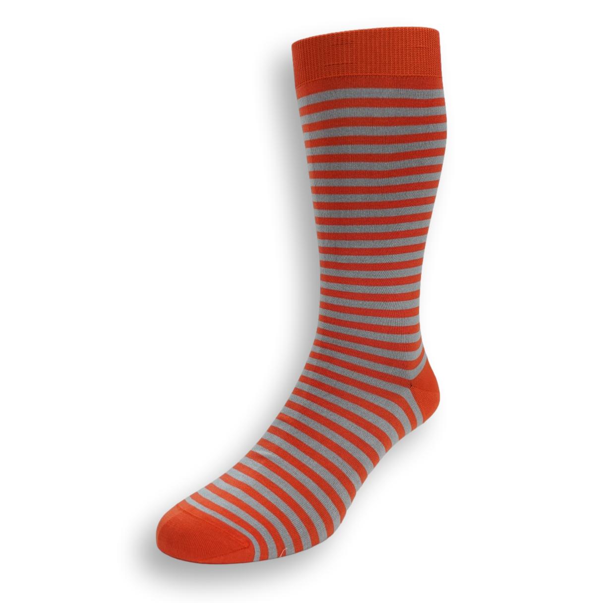 Mid-Calf Striped Cotton Dress Sock