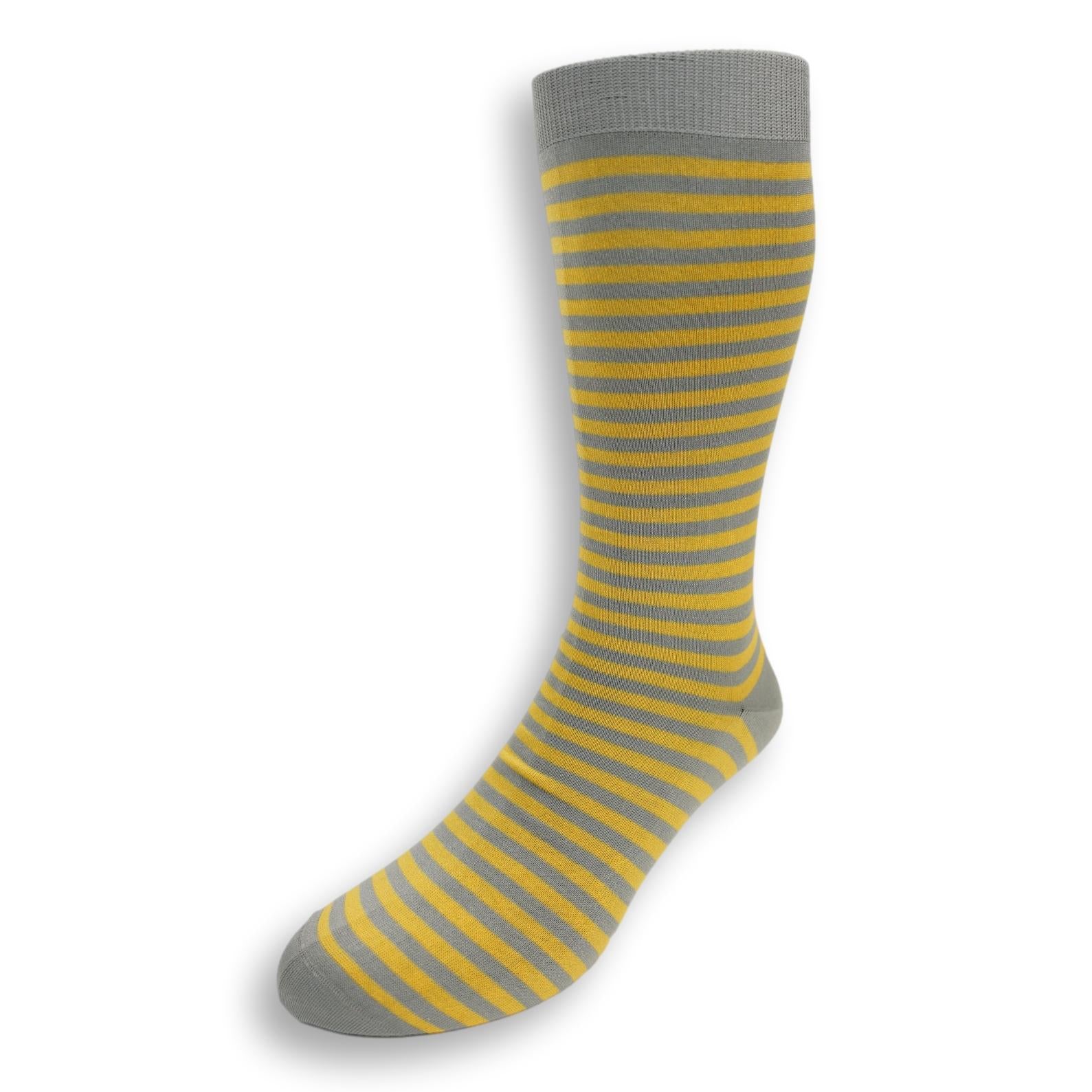 Mid-Calf Striped Cotton Dress Sock