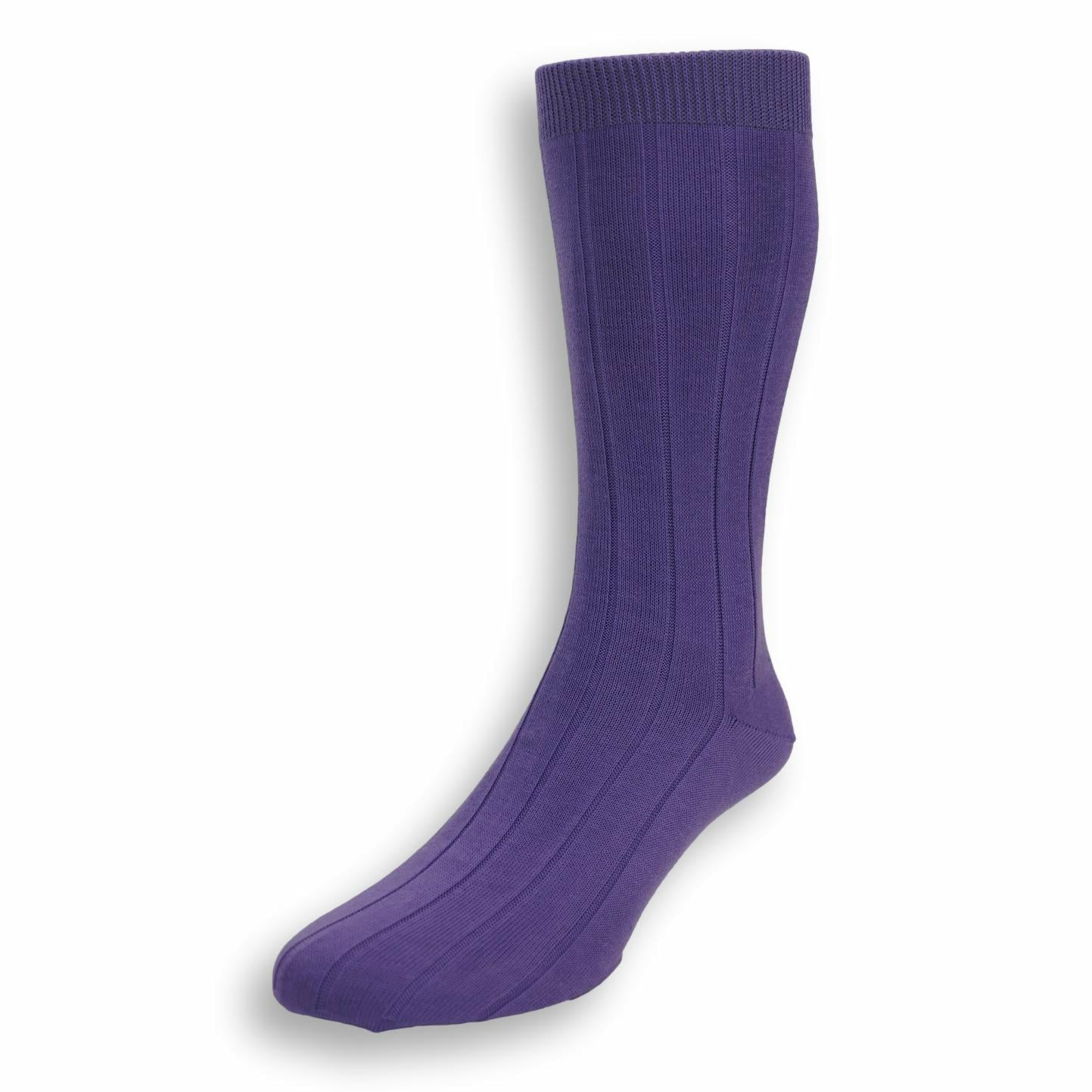 Mid-Calf Ribbed Cotton Dress Sock