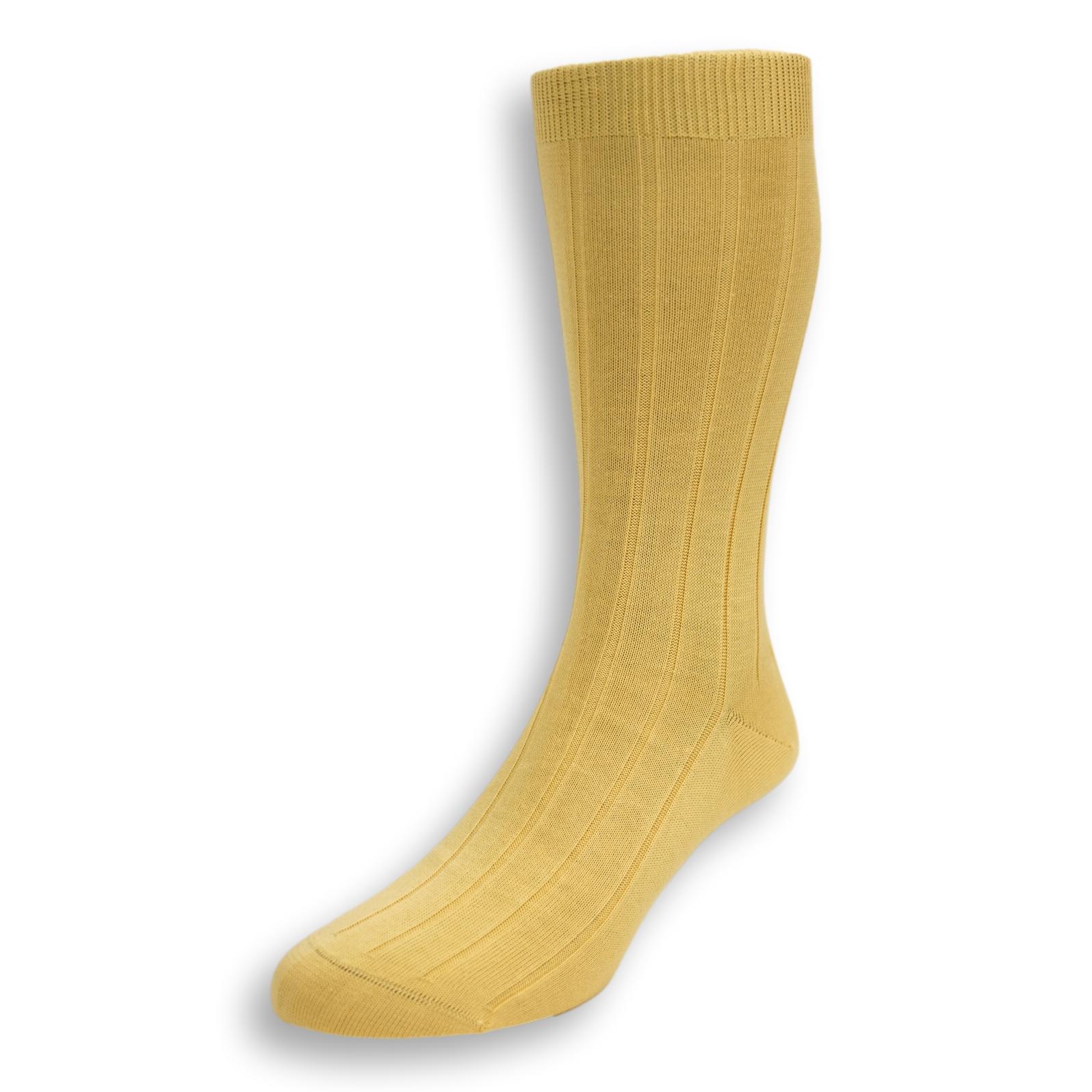 Mid-Calf Ribbed Cotton Dress Sock