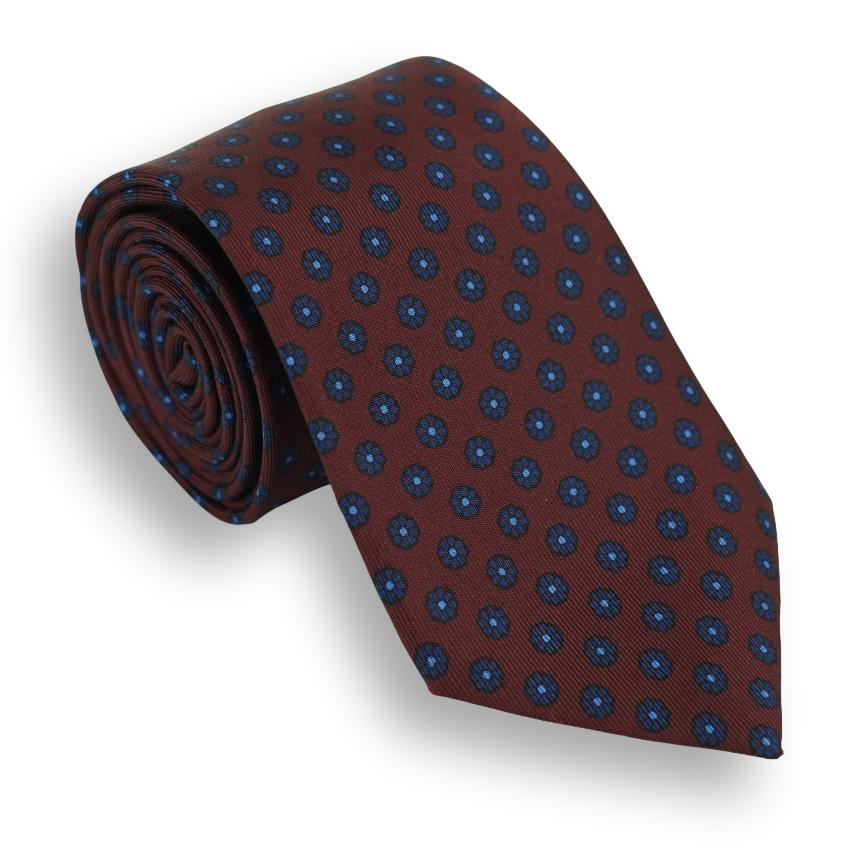 Large Flower Motif Silk Tie