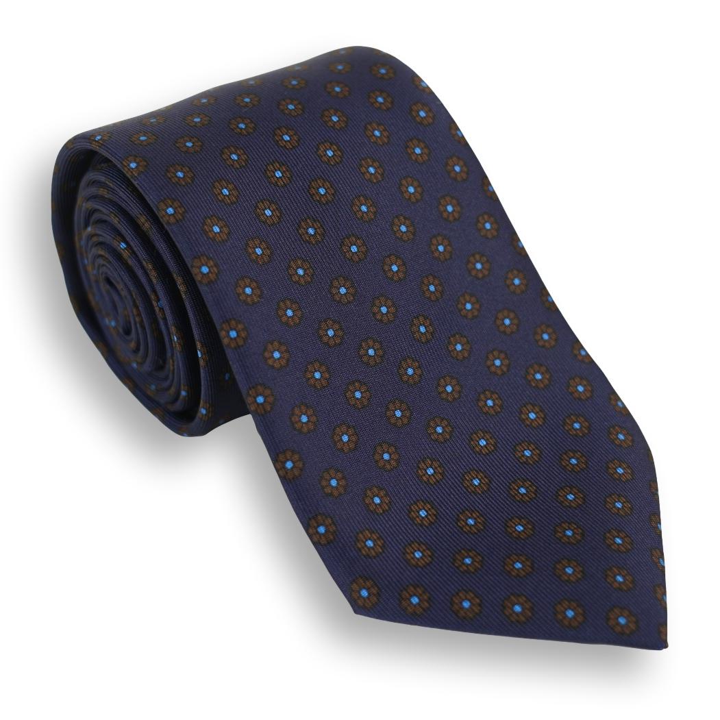 Large Flower Motif Silk Tie