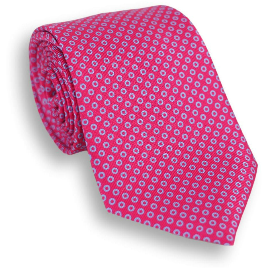 Circle Patterned Silk Tie