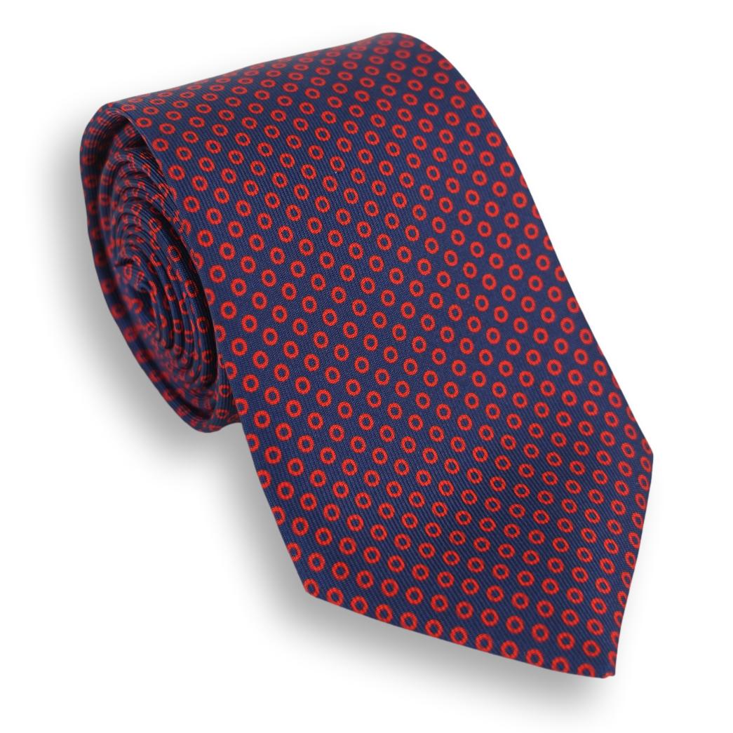 Circle Patterned Silk Tie