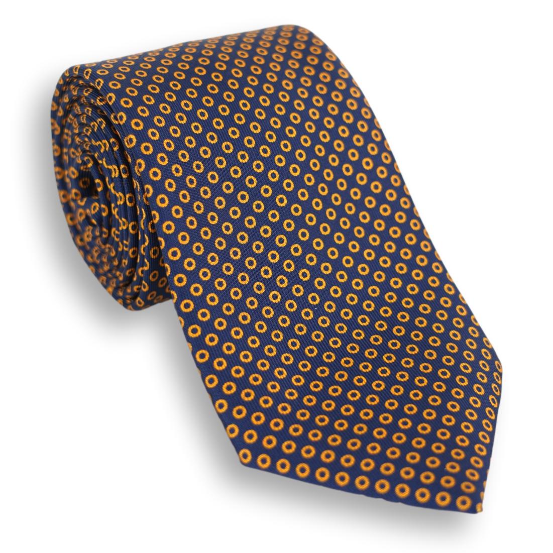 Circle Patterned Silk Tie