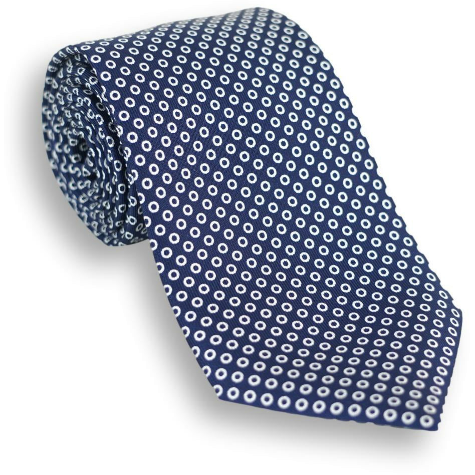 Circle Patterned Silk Tie