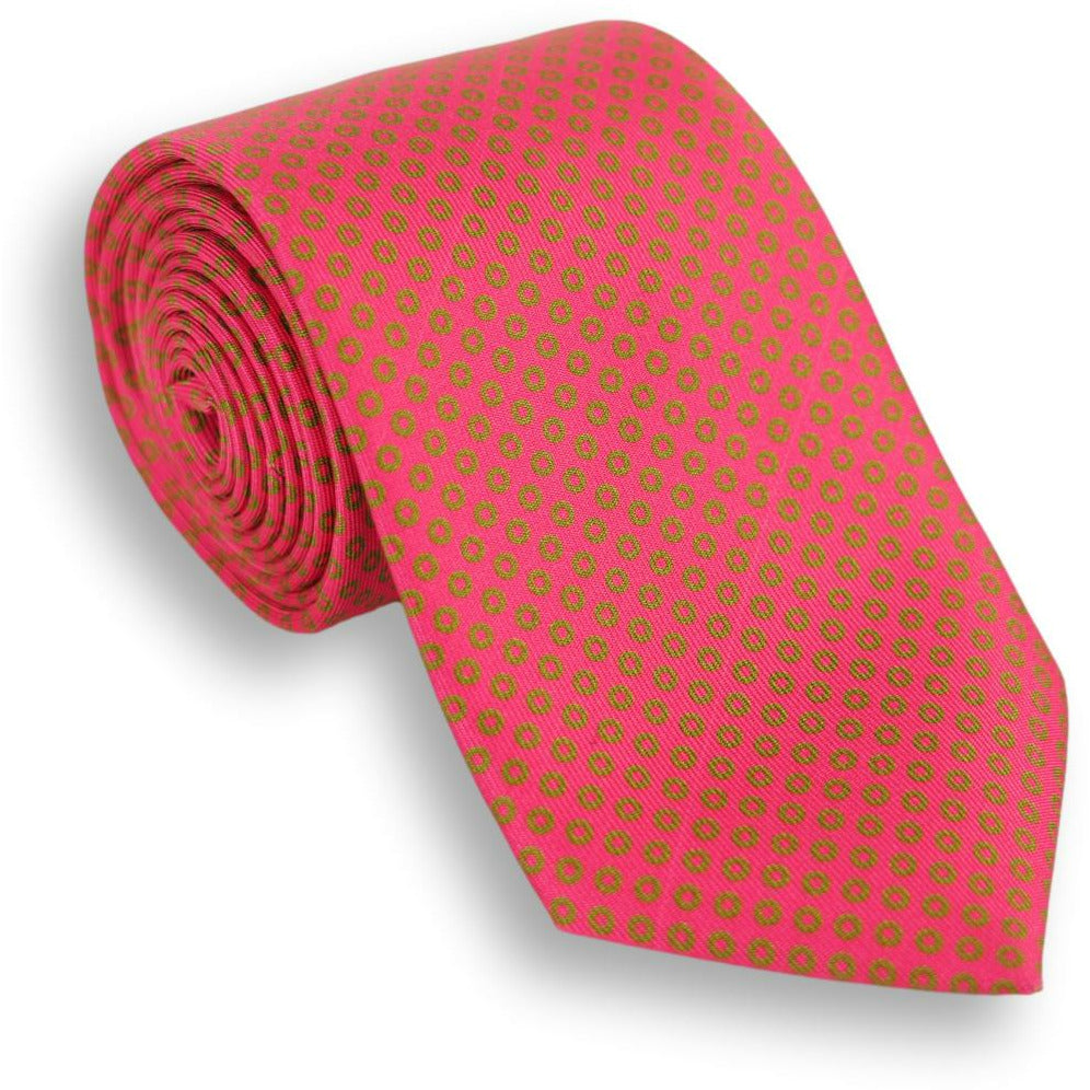 Circle Patterned Silk Tie