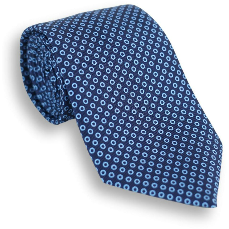 Circle Patterned Silk Tie