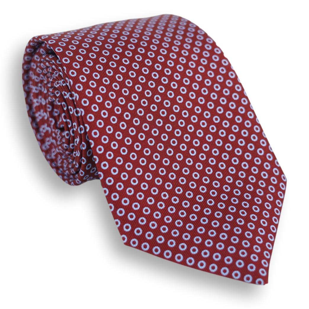 Circle Patterned Silk Tie