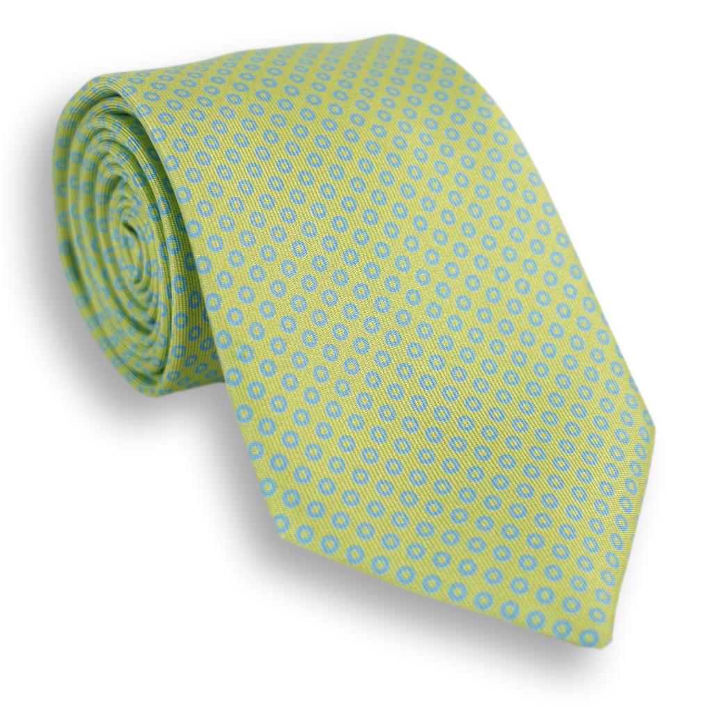 Circle Patterned Silk Tie