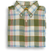 Olive, Sky Blue, and Red Button Down Madras Sport Shirt