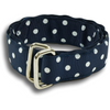 Navy with White Polka Dots Ribbon Belt