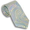 Pale Yellow Silk Paisley Patterned Tie