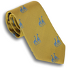 Gold Silk Tie with Blue Giraffes