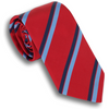 Red with Light Blue/Navy Striped Silk Tie