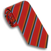 Burnt Red with Orange/Brown/Light Blue Striped Silk Tie