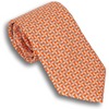 Orange Silk Tie with Silver Ring Pattern