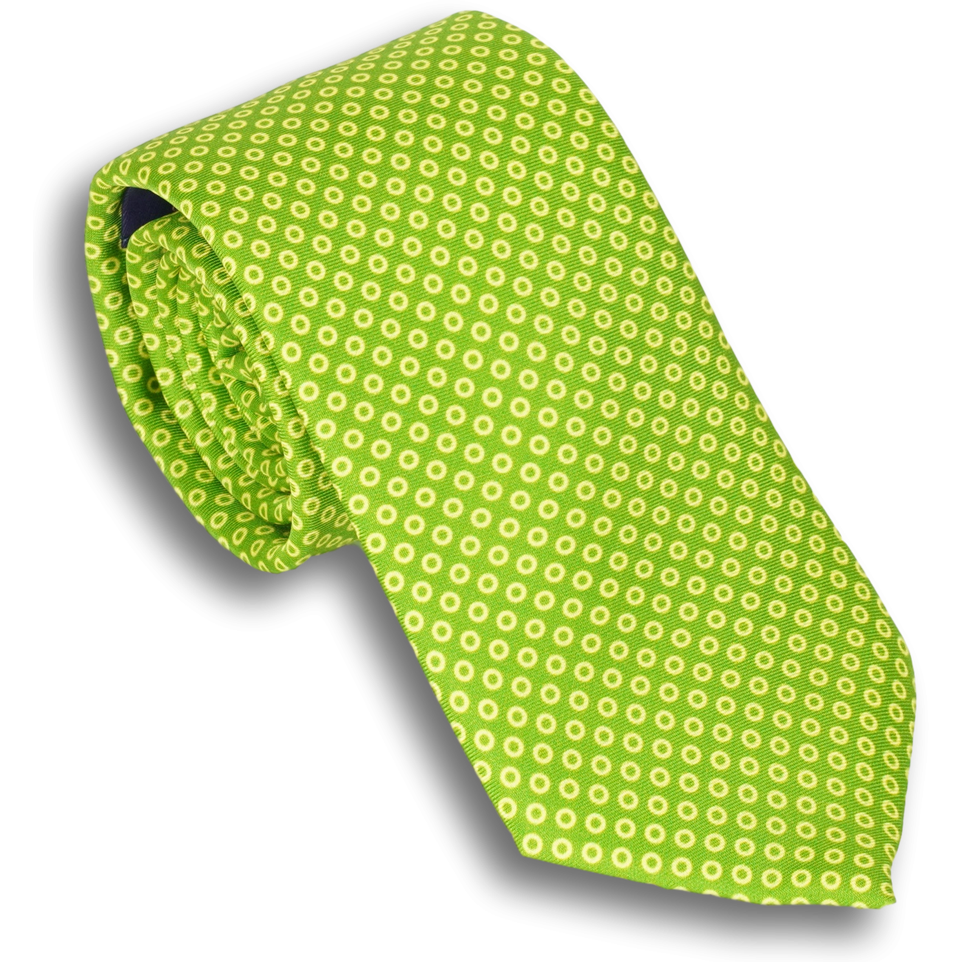 Circle Patterned Silk Tie