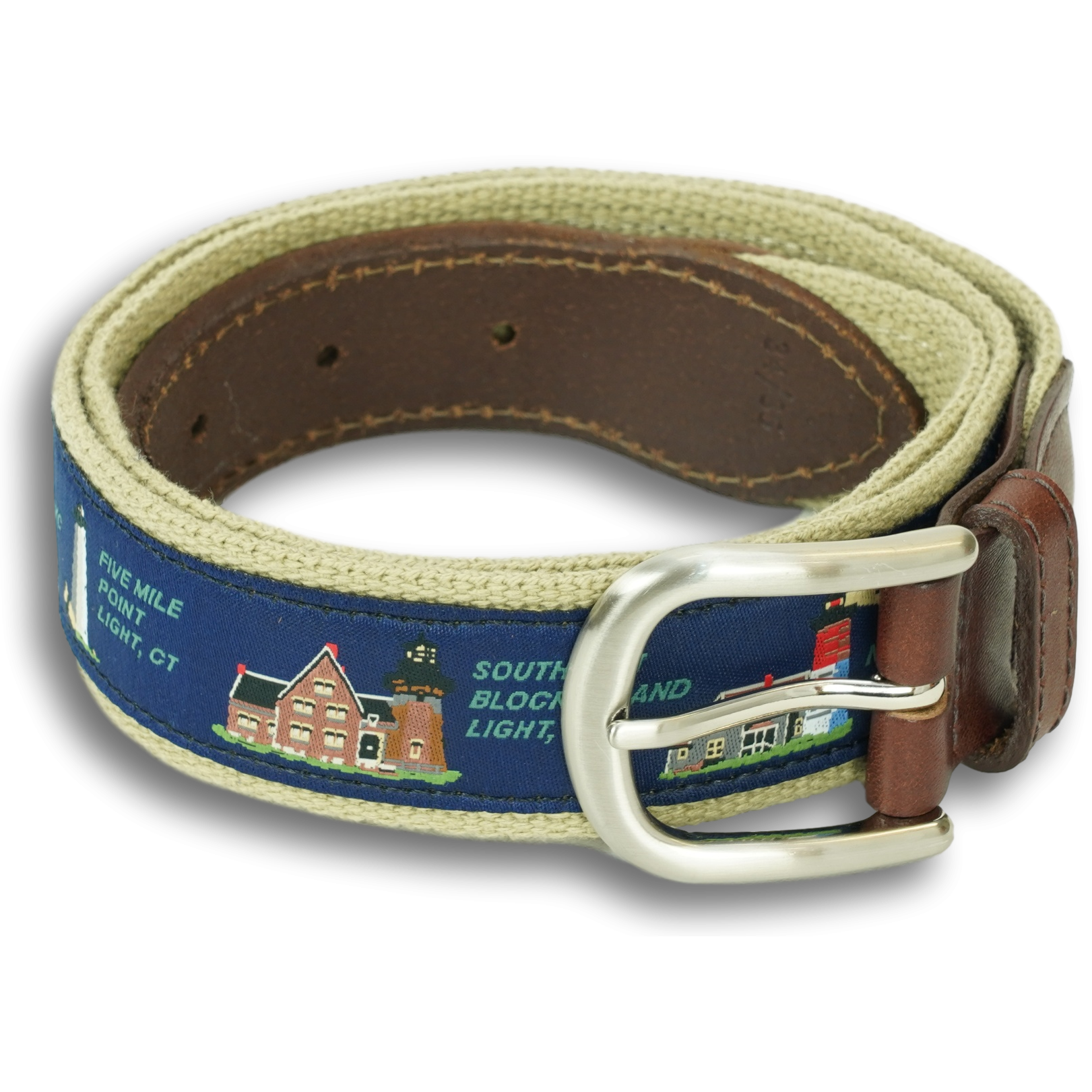 East Coast Light House Leather Tab Belt