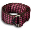 Brown and Pink Large Hounds Tooth Ribbon Belt