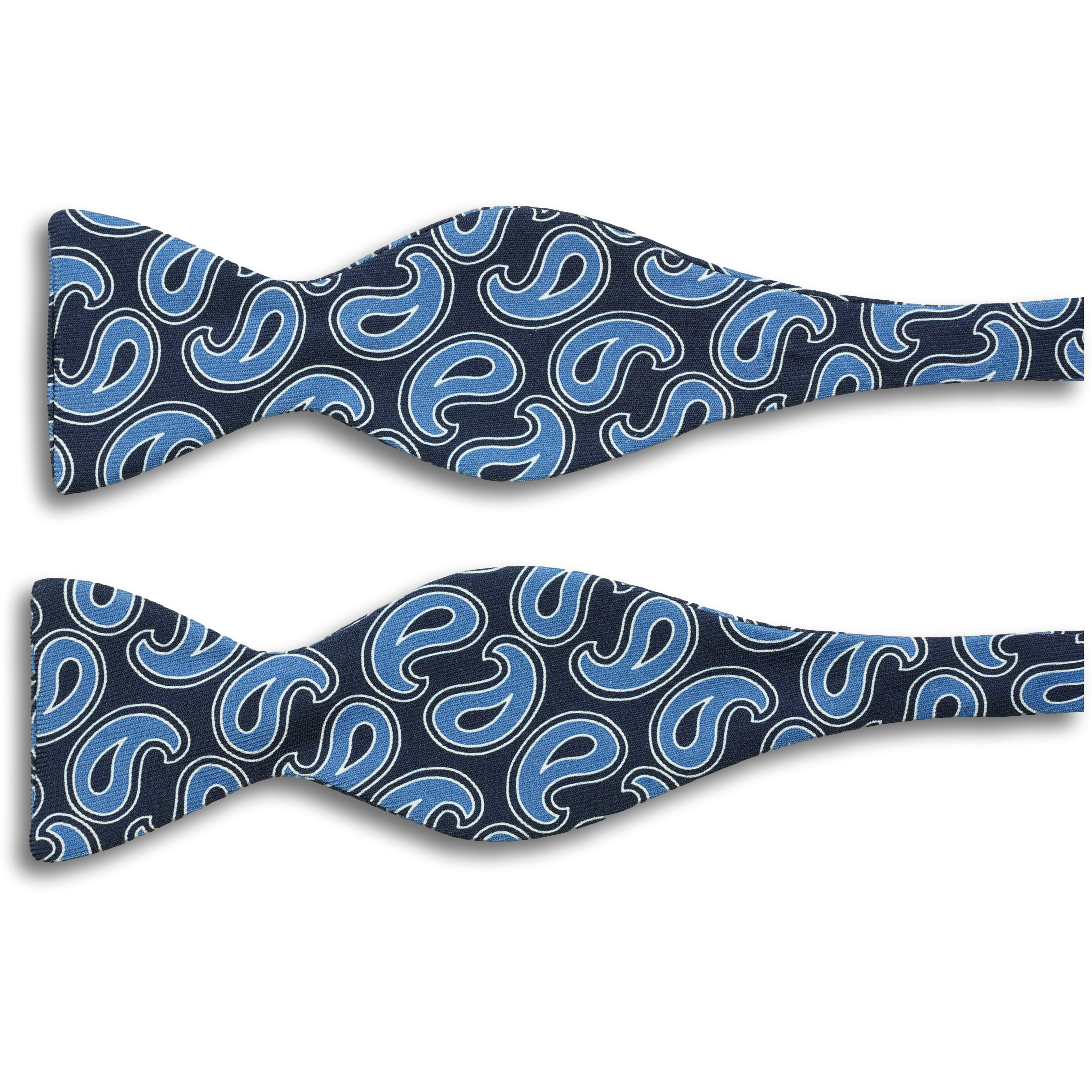 Paisley Print Motif Silk Butterfly Bow Tie