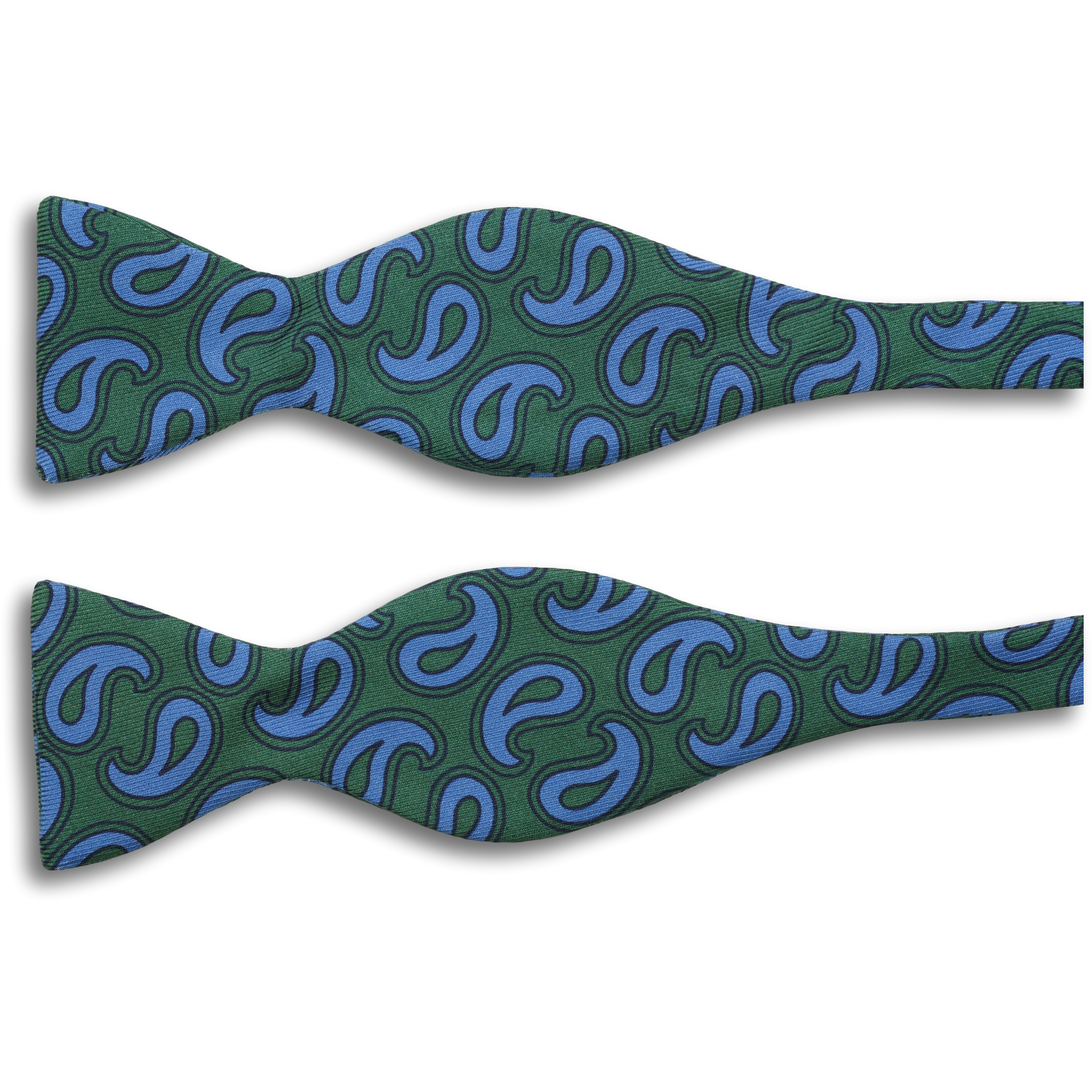 Paisley Print Motif Silk Butterfly Bow Tie