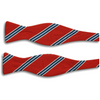 Red with White, Navy, and Caroline Blue Stripe Silk Bow Tie