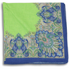 Lime Green with Blue and Multicolored Patterned Pocket Square