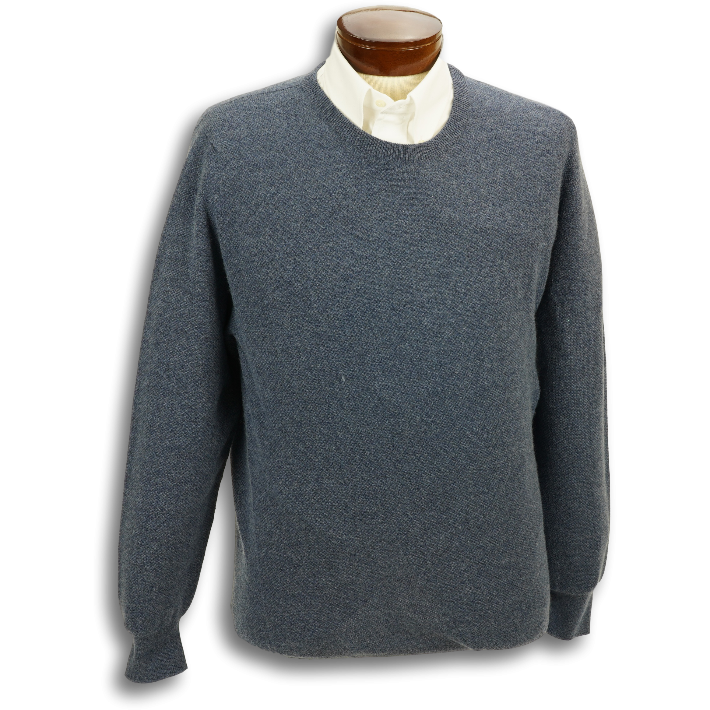 Pure Cashmere Waffle Knit Crew Neck Sweater