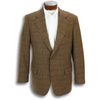 Lambswool, Cashmere, and Mohair Blend Brown Check Pattern Jacket