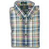 Navy and Tan Plaid Viyella Sport Shirt