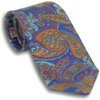 Royal Blue with Multicolored Large Paisley Patterned Silk Tie