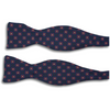 Navy with Red and Royal Flower Motif Irish Poplin Butterfly Bow Tie