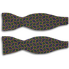 Purple with Gold and Green Motif Irish Poplin Butterfly Bow Tie