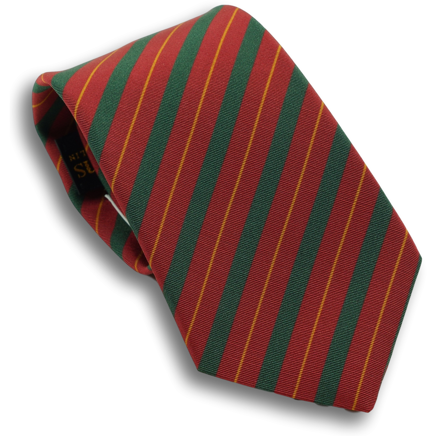 Multicolored Stripe with Thin Gold Stripe Irish Poplin Tie