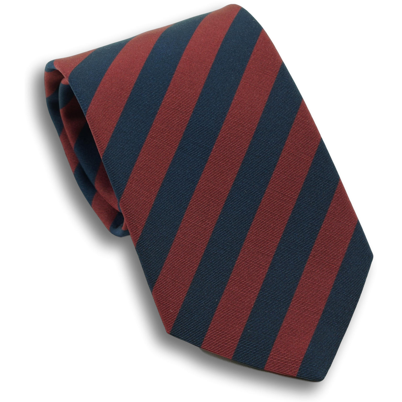 Classic Navy Striped Irish Poplin Tie