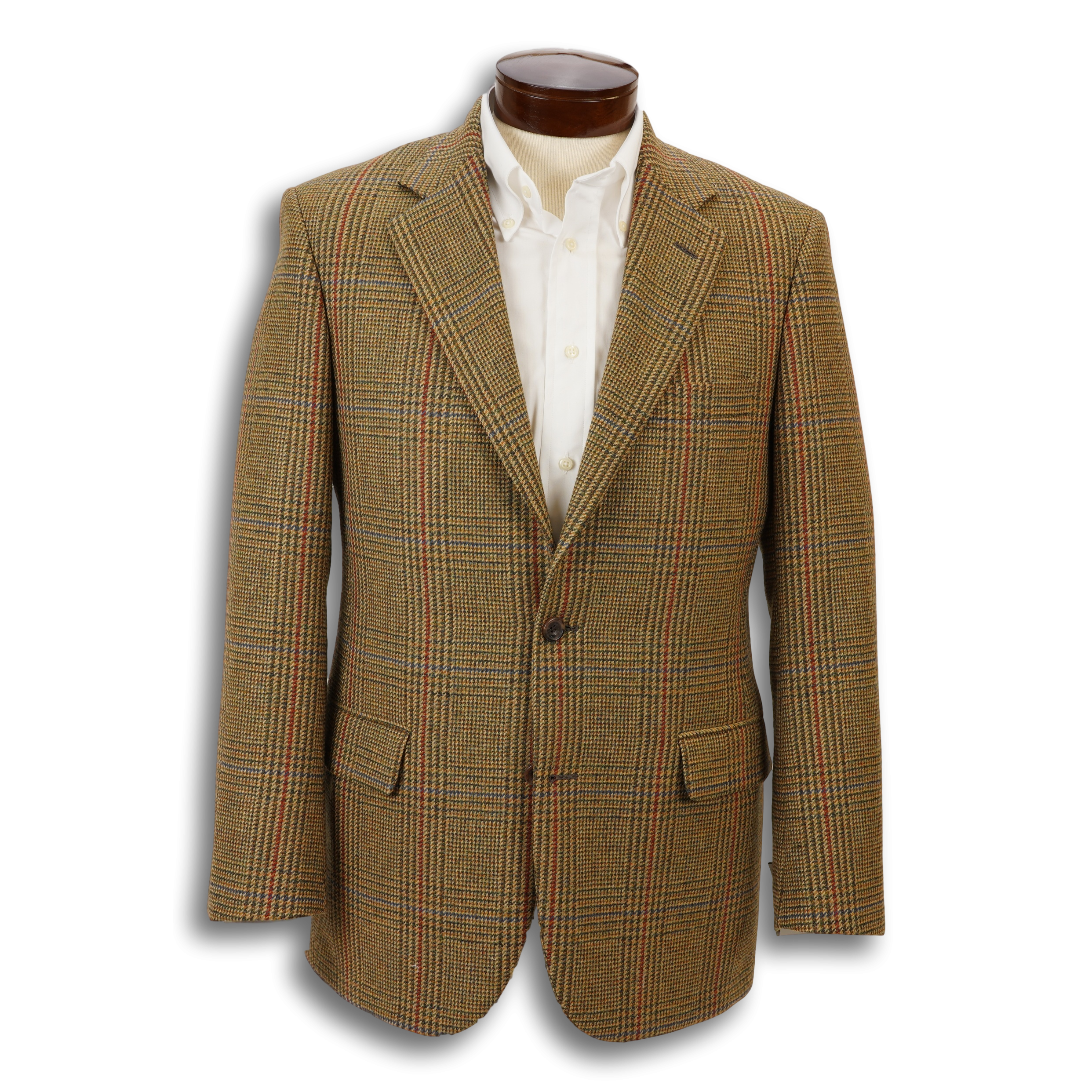 Tan Glen Plaid with Olive, Blue, and Brick Red Windowpane Jacket