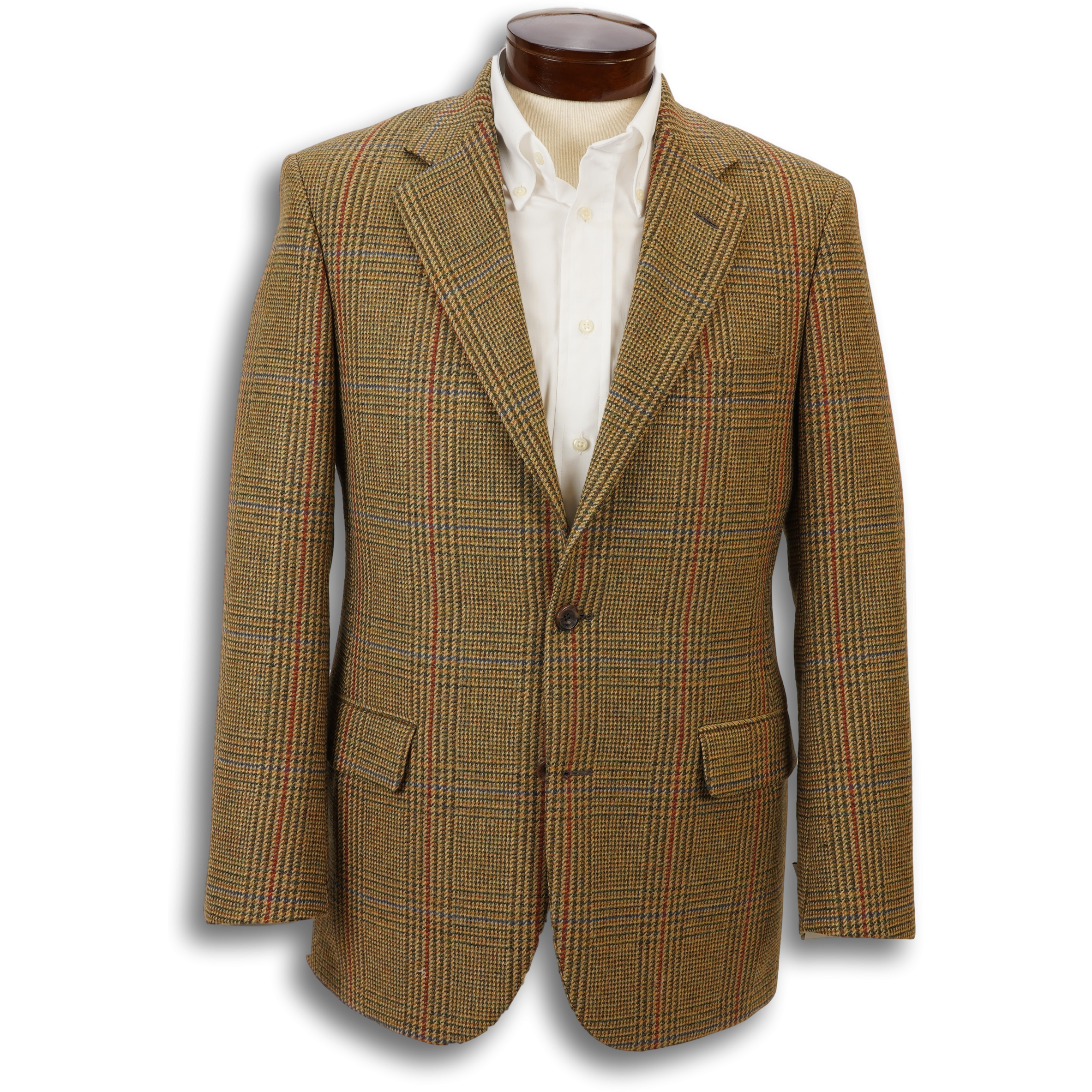 Tan Glen Plaid with Olive, Blue, and Brick Red Windowpane Jacket