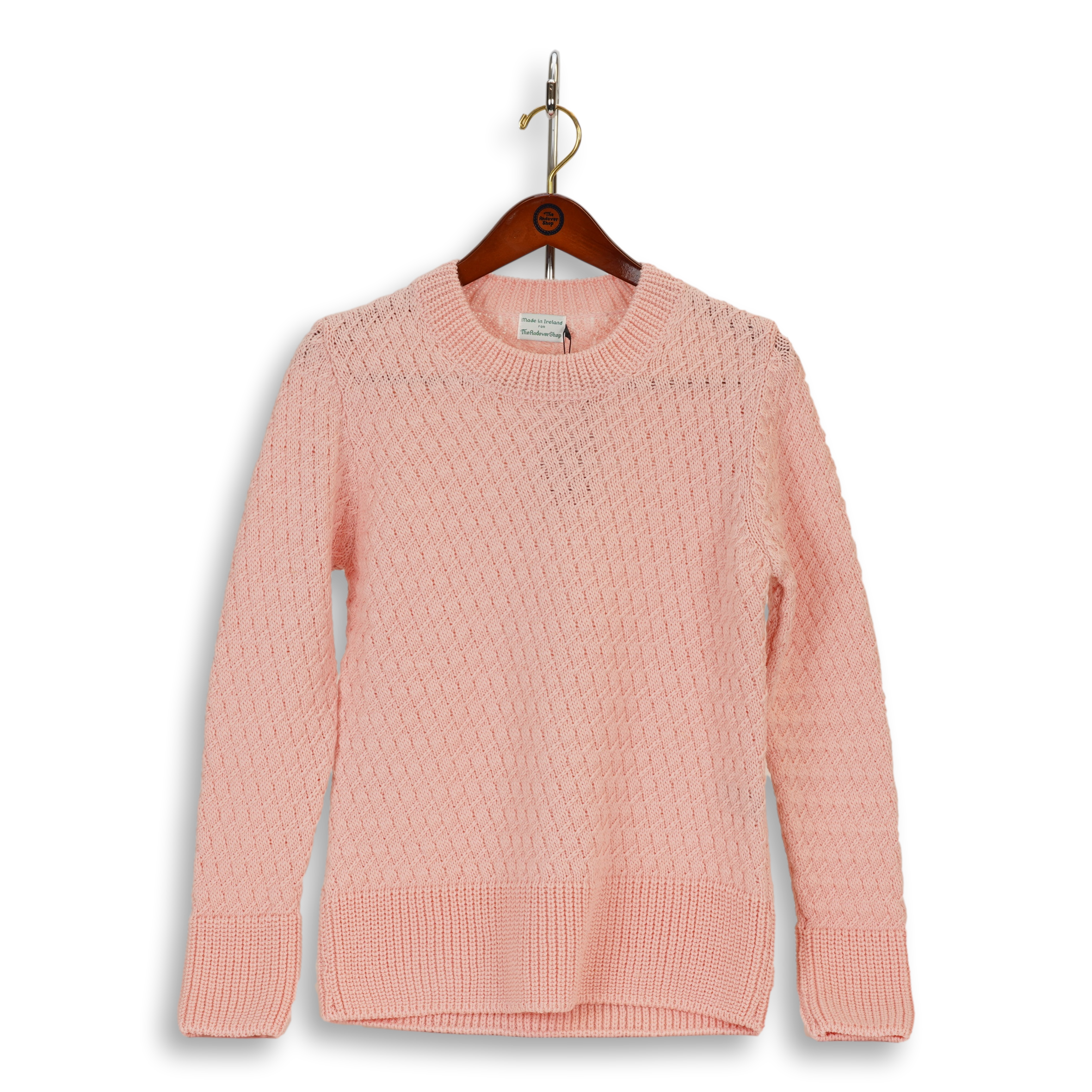 Wool Basket Weave Crew Neck Sweater