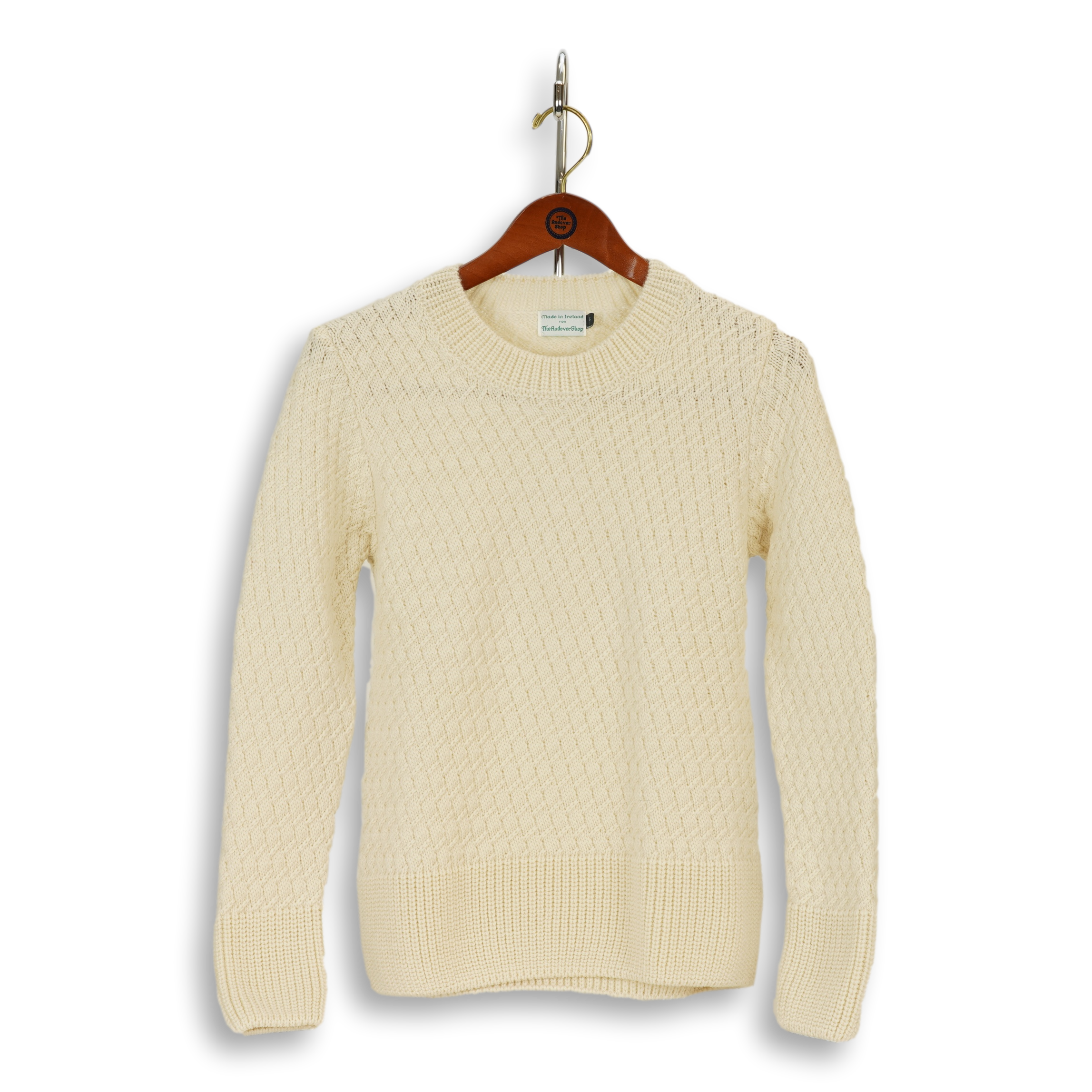 Wool Basket Weave Crew Neck Sweater