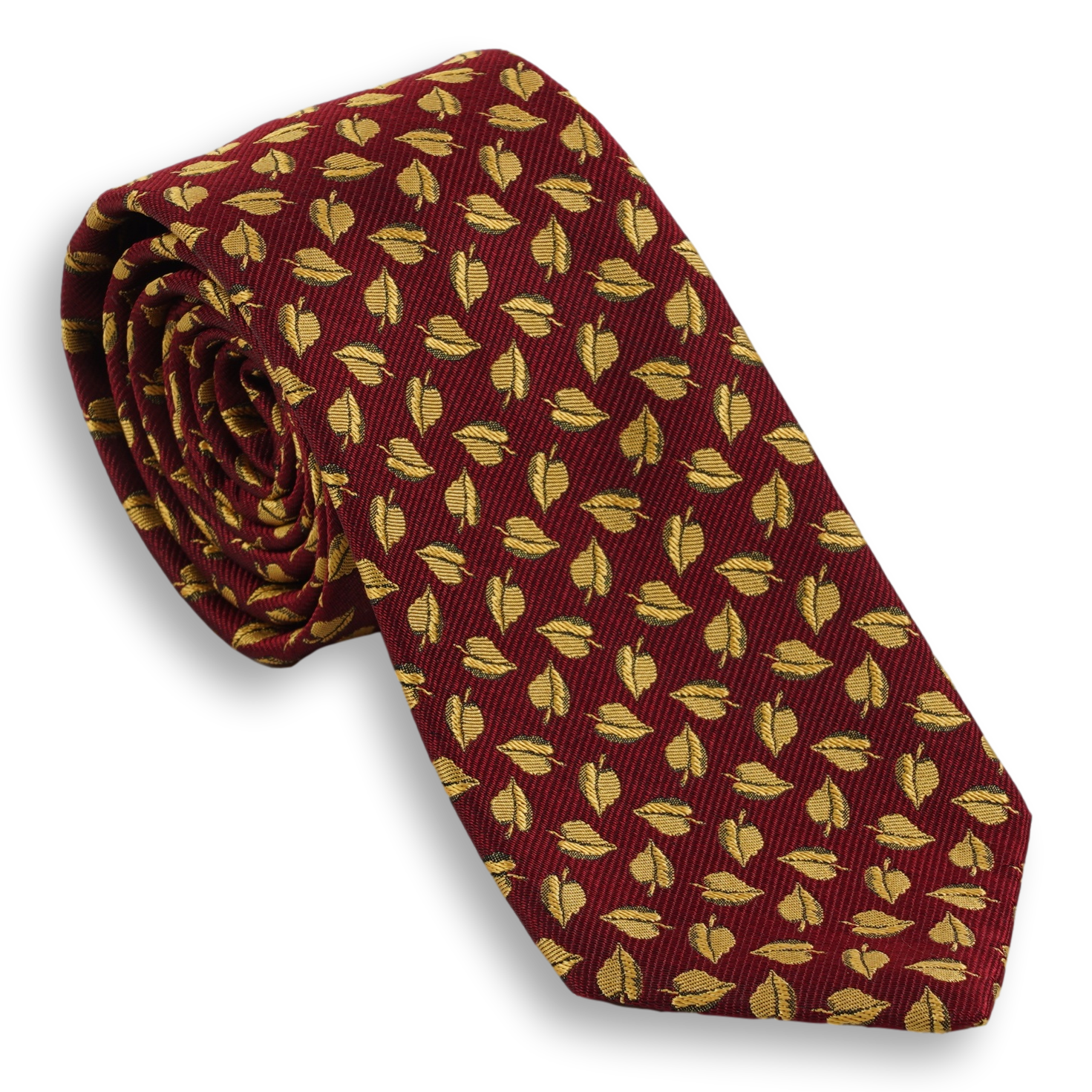 Leaf Motif Silk Tie