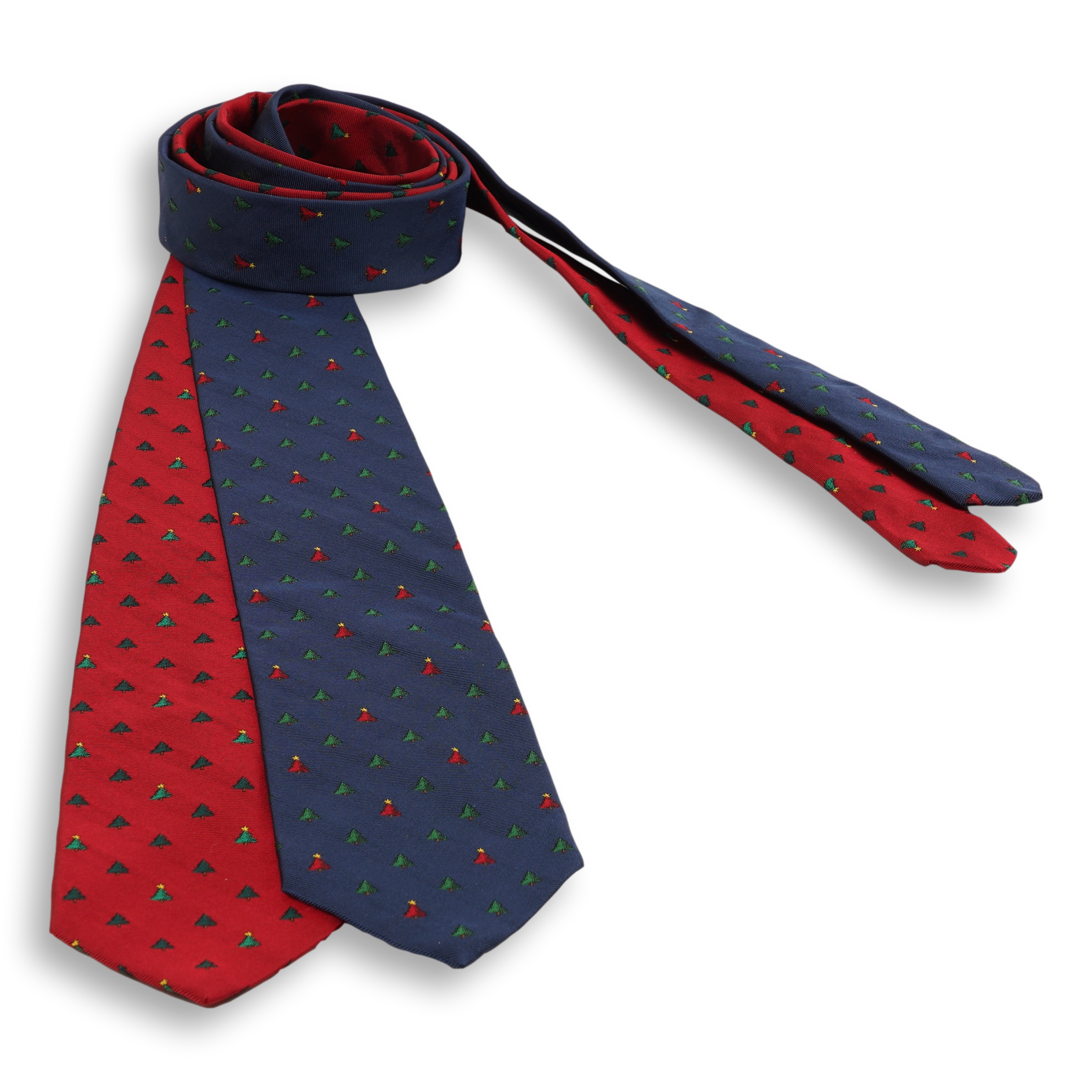 Christmas Tree Motif Silk Tie