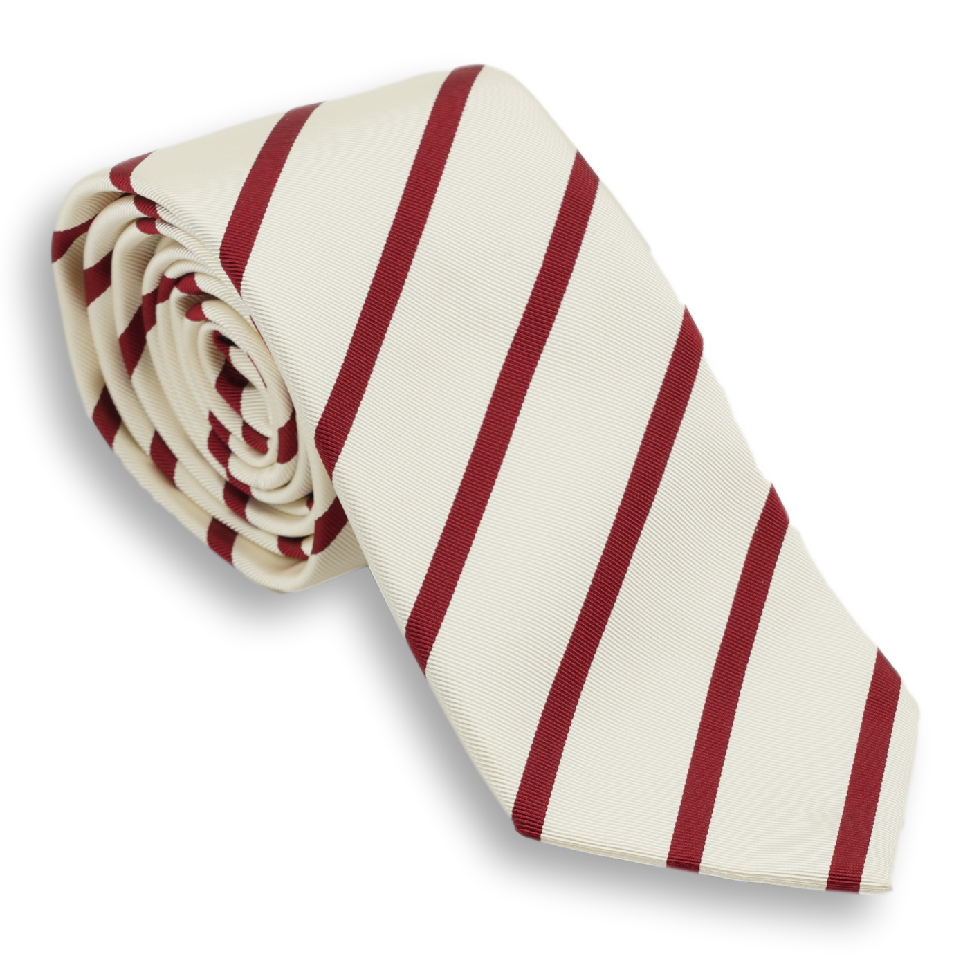 White with Crimson Stripe Tie