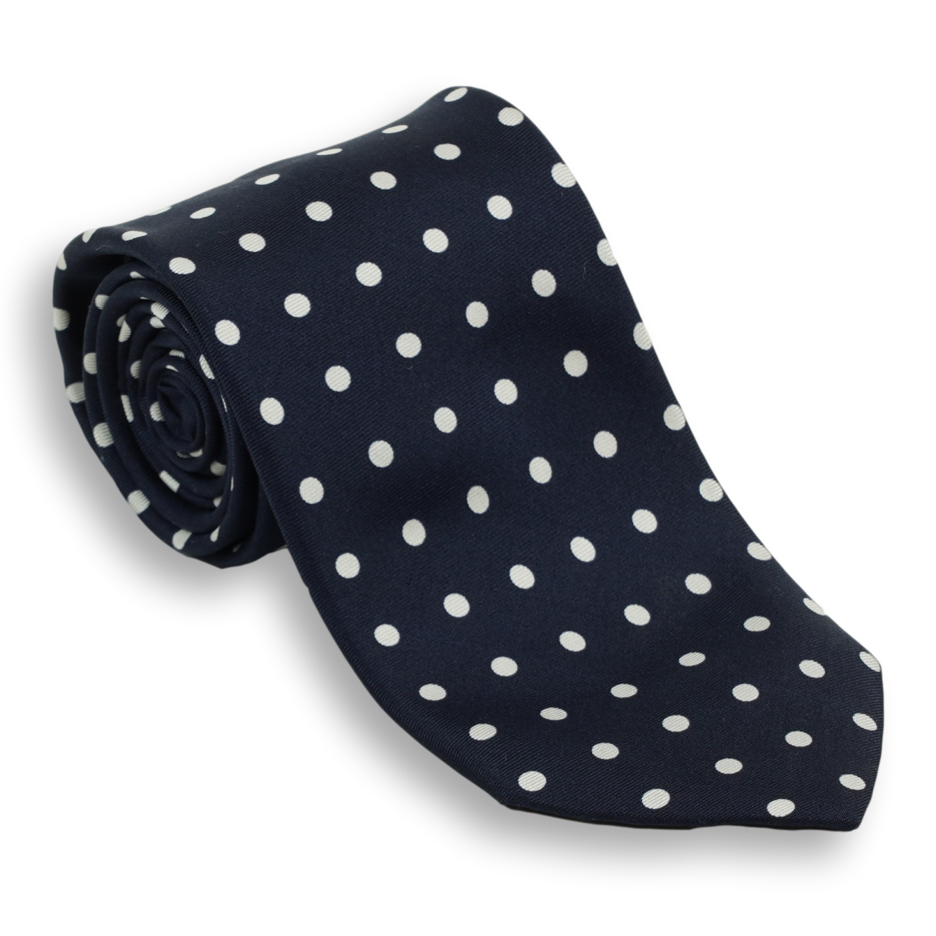 White Polka Dots Silk Tie