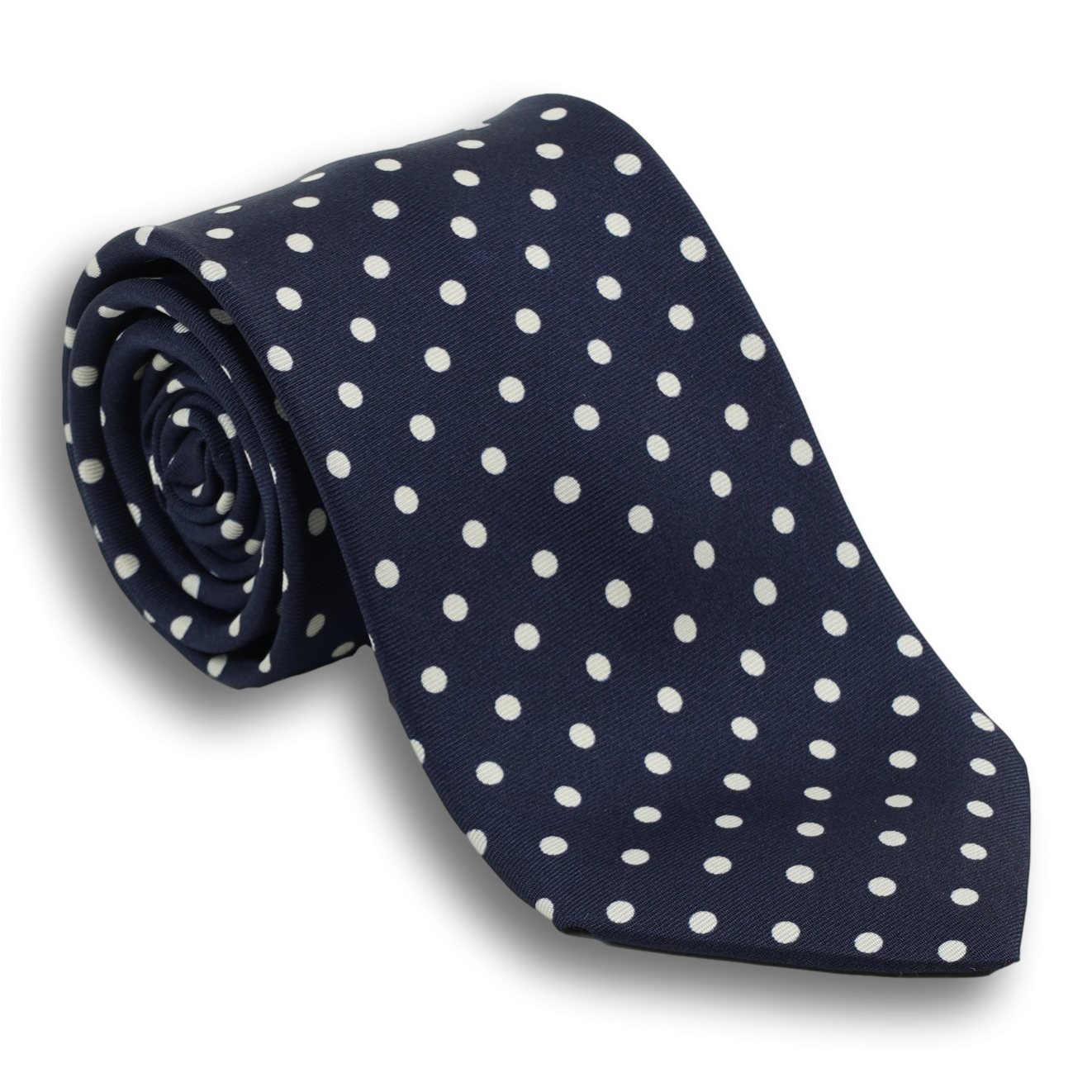 Navy Ground with Polka Dots Silk Tie