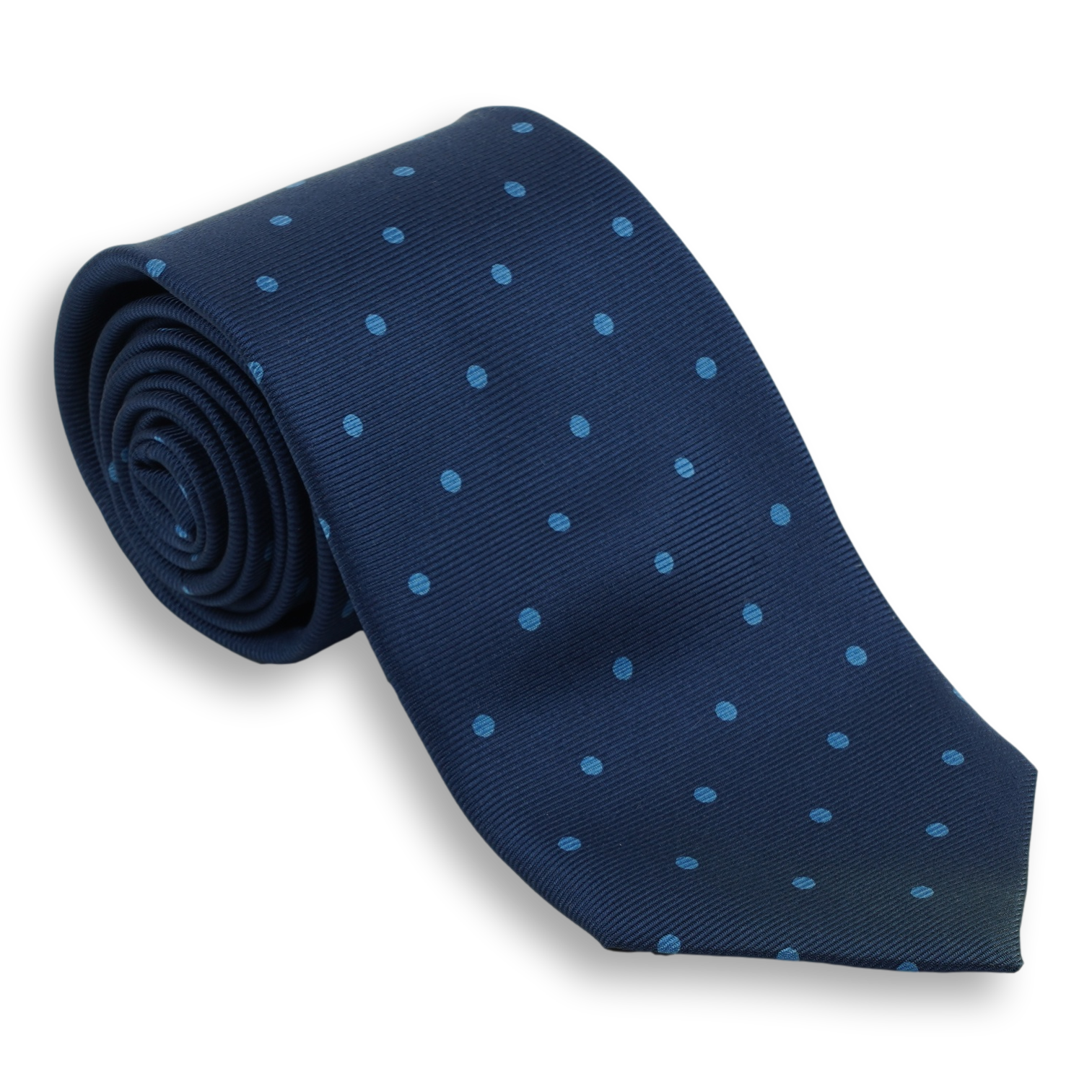 Navy with Polka Dots Silk Tie